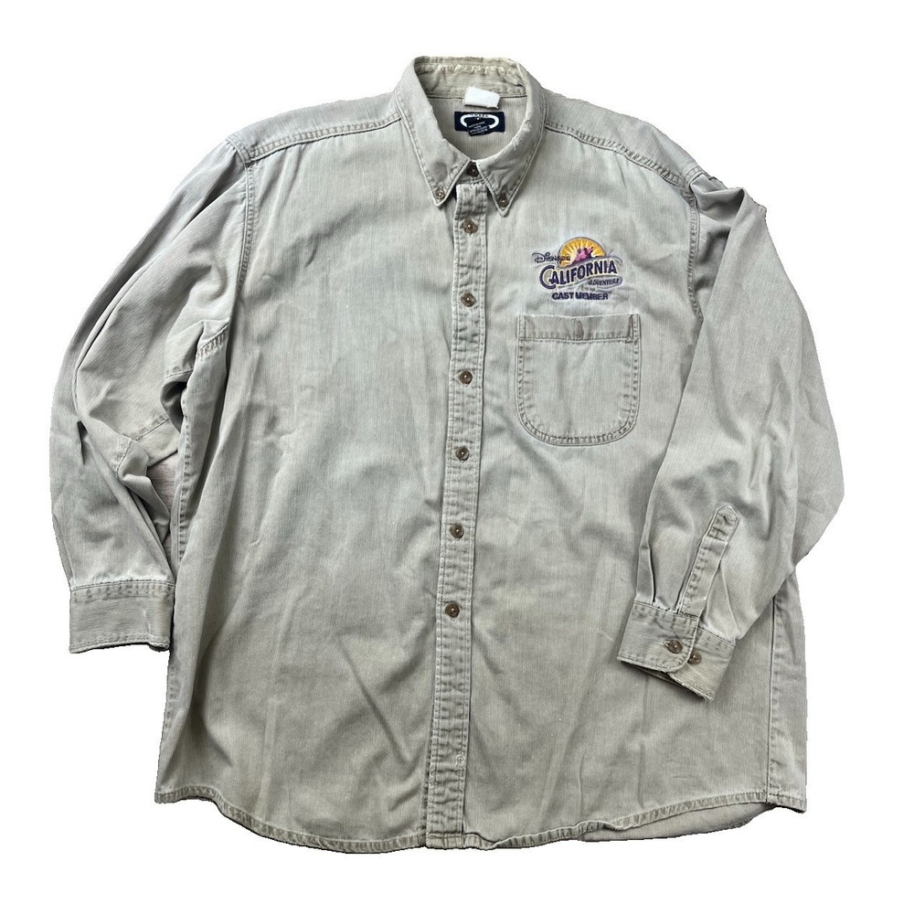 Disney California Adventure Shirt Corduroy Opening 2001 Promo Cast Member XL‎